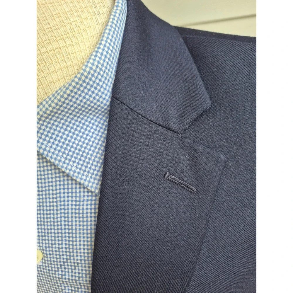 Lauren Ralph Lauren Mens Navy Blue 100% Wool Gold Crest Button‎ Blazer 50R